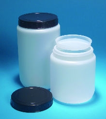 1000ml HDPE Cylindrical Jars with Screw Lid - Pack of 20 Jars