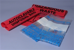 MTC BIO Clear Autoclave Bags, Biohazard Marked 24" x 32" 200pc