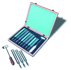 Tuning Fork Set with 13 Forks and Wood Box