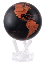 Mova 4-1/2" Solar Spinning Globe Copper Black Earth