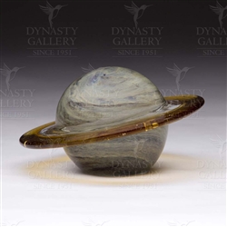 Glass Planet Paperweight Saturn Glow in the dark