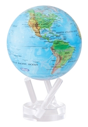 Mova 6" Solar Spinning Globe Blue with Relief Map