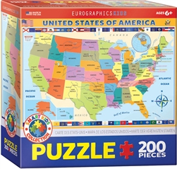 Map of the USA Jigsaw Puzzle 200 pieces