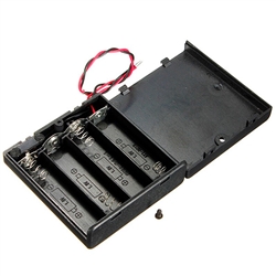 4 x AA Enclosed Battery Case with Leads and Switch