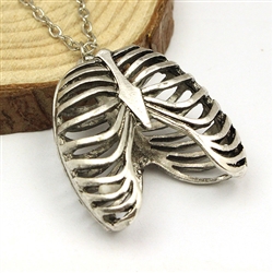 Ribcage Necklace - Silver Colored