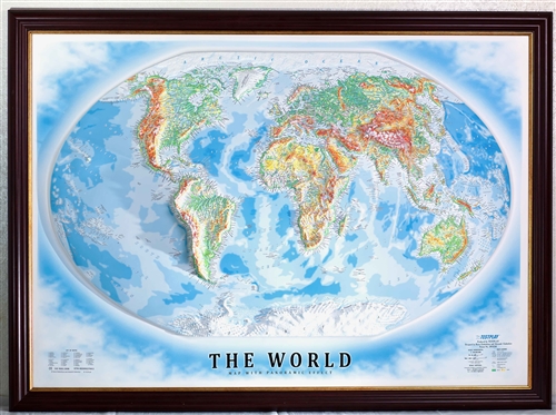 World GlobeBright Blue DesignFully Updated Map Raised-Relief Globemaster 