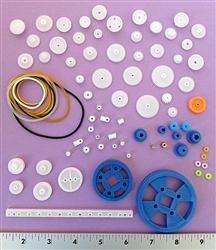 80 pc Mini Plastic Gear and Pulley Assortment